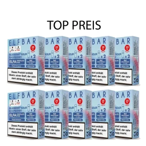 10er Pack E-Liquidpod ELFBAR Elfa Blueberry Sour Raspberry 20 mg 2 Pods