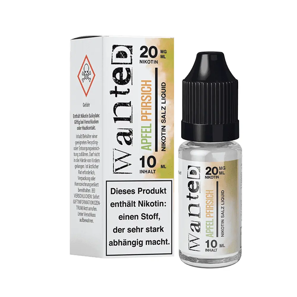 Wanted – Apfel Pfirsich – Nikotinsalz (Nikotinsalzliquid, 10 ml, 50% VG / 50% PG) – Bild 2
