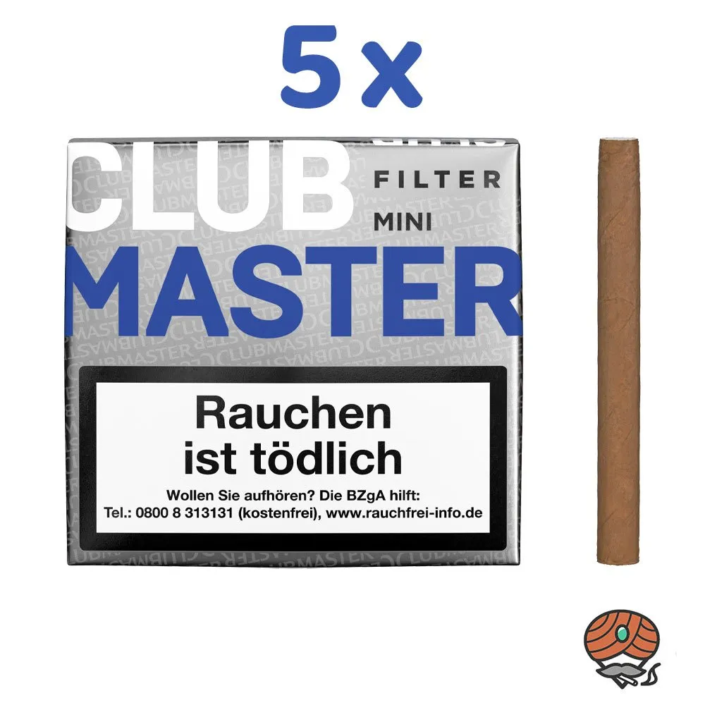 5x Clubmaster Mini FILTER Blue No. 282 Zigarillos à 20 Stück
