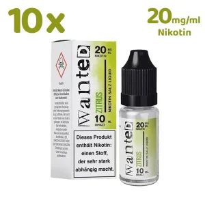 Wanted Overdosed ZITRUS *20mg/ml* Nikotinsalz 10x 10ml Liquid