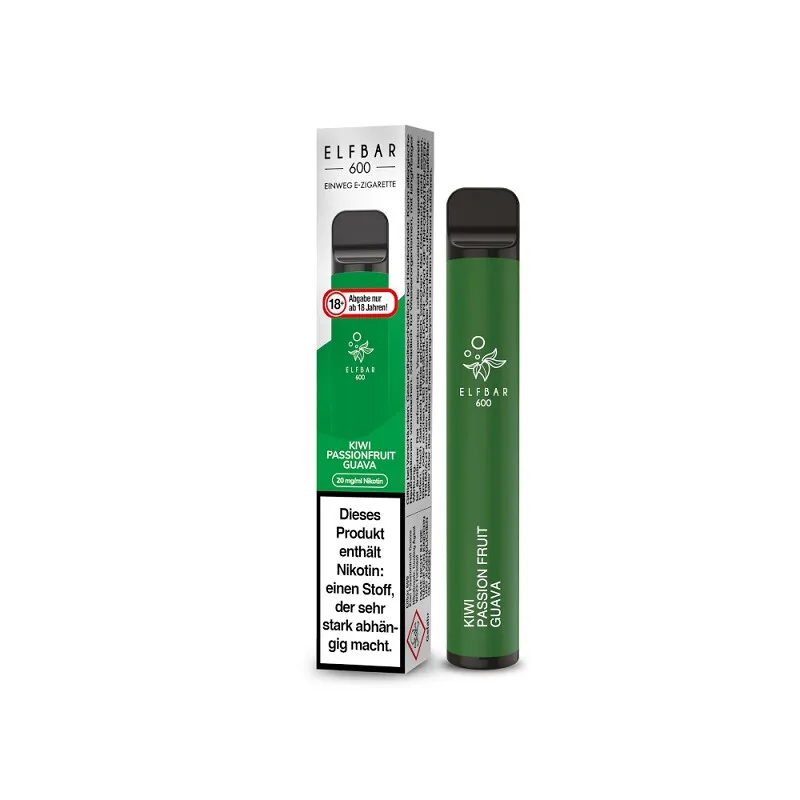 Elf Bar 600 Einweg E-Zigarette – Kiwi Passion Fruit Guava-0 mg/ml